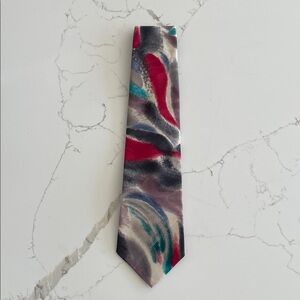 Towncraft Red and Gray Abstract Tie